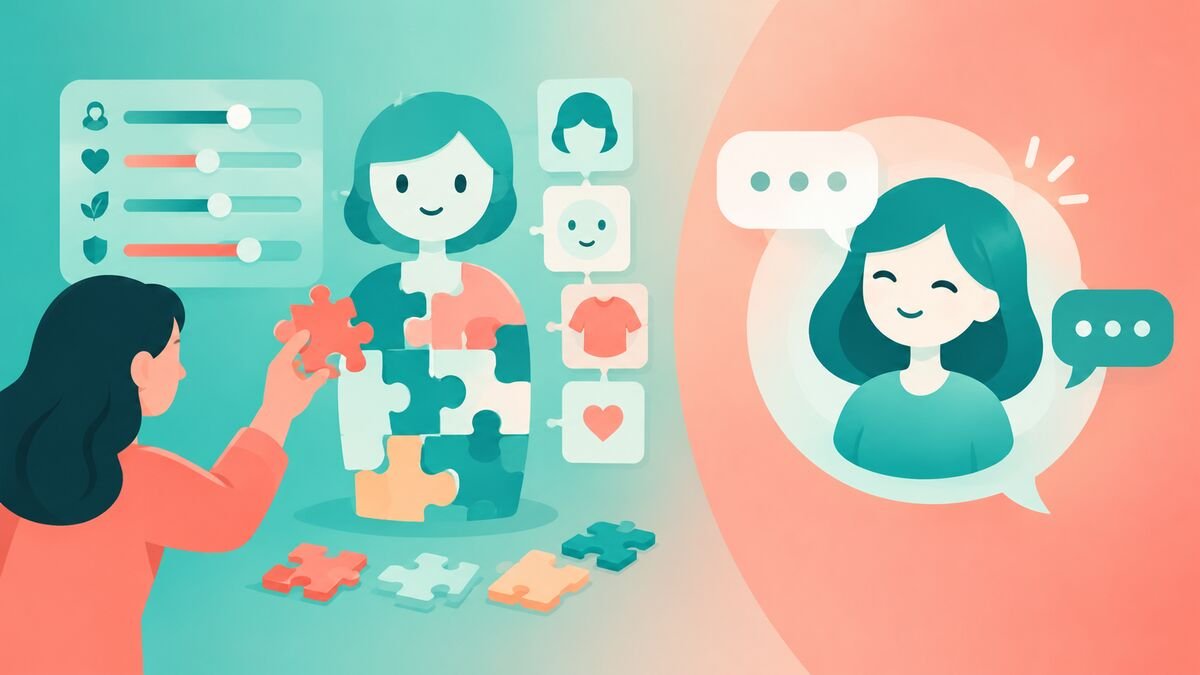 AI companion being customised beside a chat companion